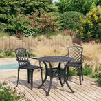 vidaXL 3-delige Bistroset gietaluminium zwart, Tuin en Terras, Verzenden, Nieuw