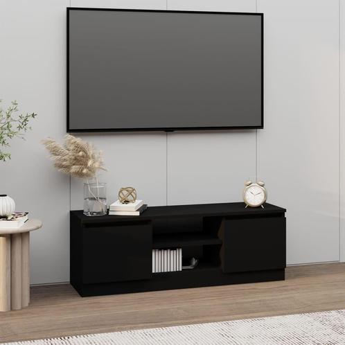 vidaXL Meuble TV avec porte Noir 102x30x36 cm, Maison & Meubles, Armoires | Mobilier de télévision, Neuf, Envoi