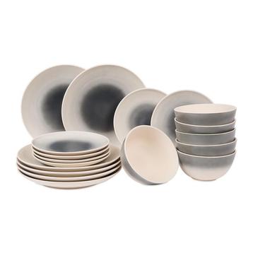 Service de table Obsedian - blanc et gris - 18 pièces | 6, Verzenden, Neuf