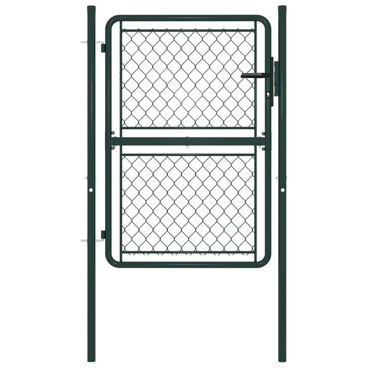 vidaXL Tuinpoort staal 100x150 cm groen, Tuin en Terras, Tuinpoorten, Nieuw, Verzenden