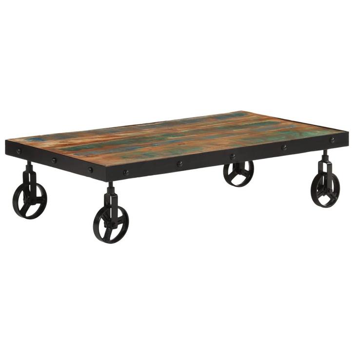 vidaXL Salontafel met wieltjes 100x55x26 cm massief, Huis en Inrichting, Tafels | Salontafels, Nieuw, Verzenden
