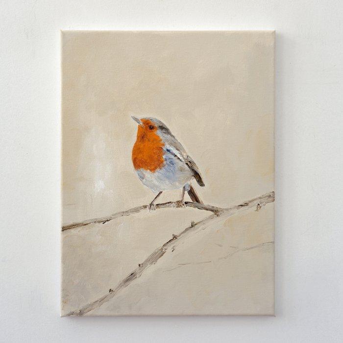 Matthieu van Riel - Roodborstje, Antiquités & Art, Art | Peinture | Moderne