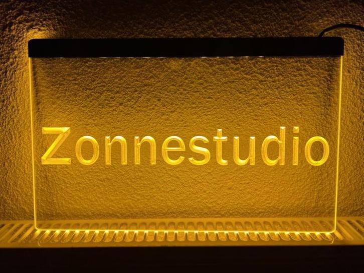 Zonnestudio neon bord lamp LED verlichting reclame lichtbak, Huis en Inrichting, Lampen | Overige, Nieuw, Verzenden