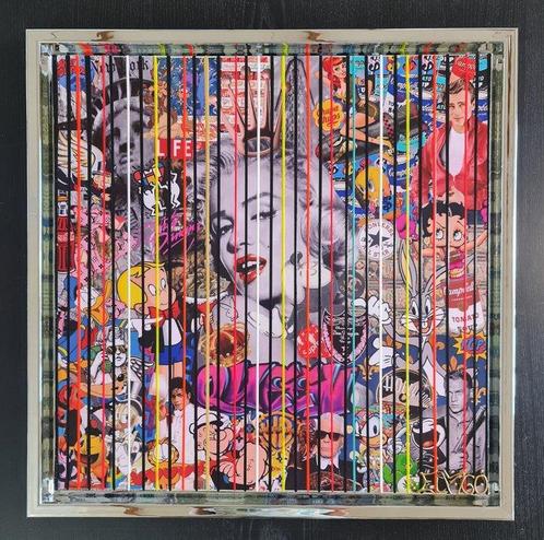 Elmago - Mickey kiss Marilyn pop 3 codebarre (large)no, Antiek en Kunst, Kunst | Schilderijen | Modern