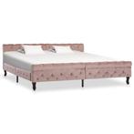 vidaXL Bedframe fluweel roze 200x200 cm, Huis en Inrichting, Slaapkamer | Bedden, Verzenden, Nieuw