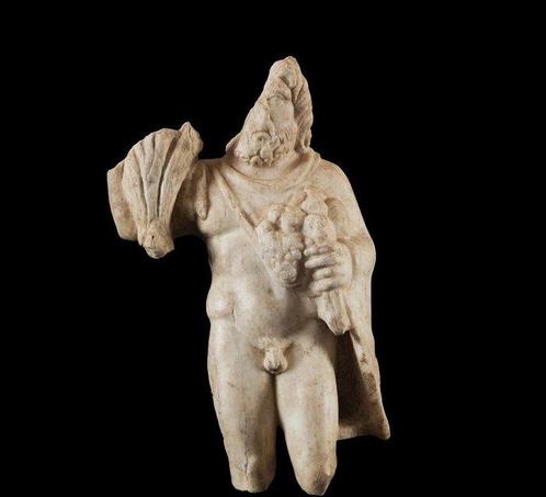 Romain antique Marbre Sculpture du Dieu Silvain. IIe siècle, Verzamelen, Mineralen en Fossielen