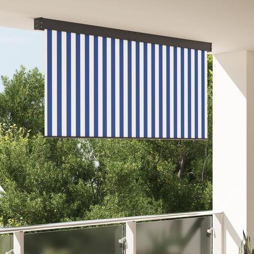 vidaXL Buitenrolluik Gestreept Verstelbaar Blauw en wit Stof, Huis en Inrichting, Stoffering | Gordijnen en Lamellen, Nieuw, Verzenden