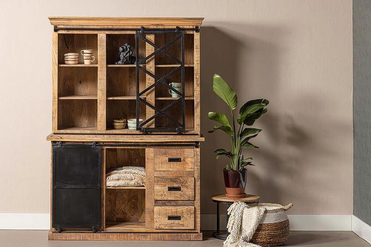 Buffetkast Mangohout Milan 160 X, Huis en Inrichting, Kasten | Buffetkasten, Nieuw, Verzenden