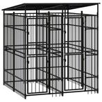 vidaXL Hondenkennel met dak 3,69 m² staal, Verzenden, Nieuw