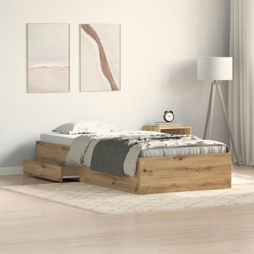 vidaXL Bed Frame Artisan Oak 90x200 cm Engineered Wood, Huis en Inrichting, Slaapkamer | Bedden, Nieuw, Verzenden