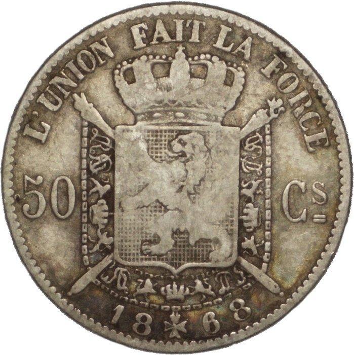 België. Leopold II. 50 Centimes 1868 - VERY RARE, Postzegels en Munten, Munten | Nederland
