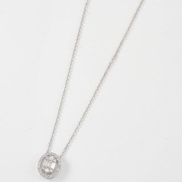 Collier - 14 carats Or blanc - 0.47ct. tw. Diamant, Bijoux, Sacs & Beauté, Colliers