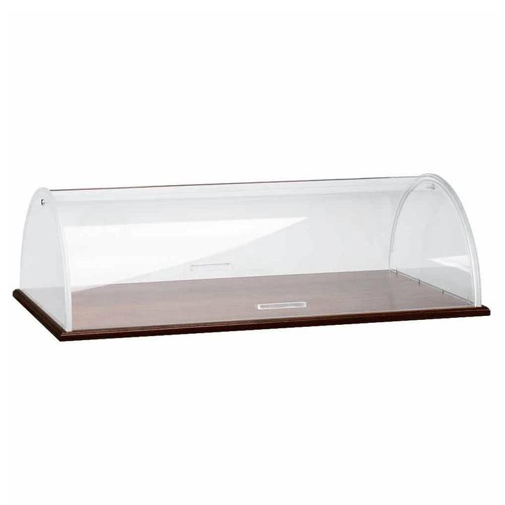 Vitrineplateau | Houten Blad (Wengé) | Plexiglas Koepel |, Zakelijke goederen, Horeca | Keukenapparatuur, Nieuw in verpakking