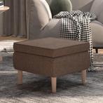 vidaXL Tabouret avec pieds en bois Taupe Tissu, Maison & Meubles, Verzenden, Neuf