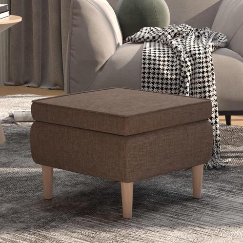 vidaXL Tabouret avec pieds en bois Taupe Tissu, Maison & Meubles, Chaises, Neuf, Envoi