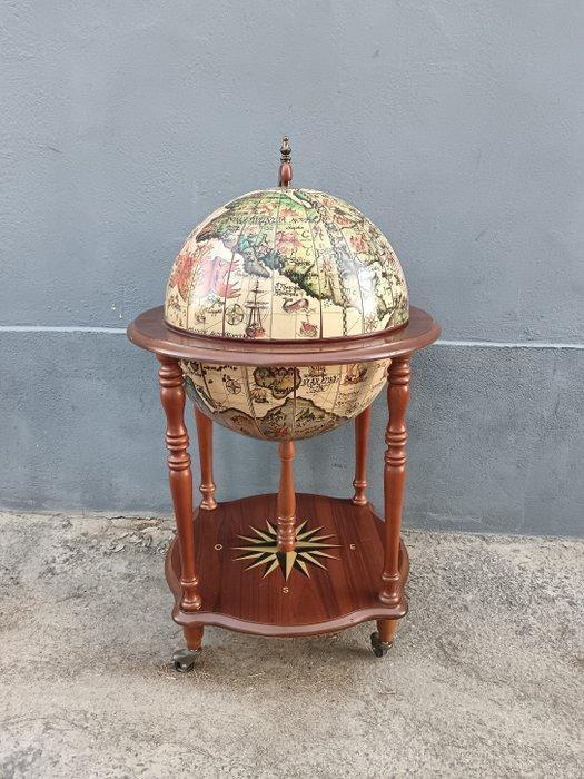 Bar - Hout, pasta - Globevormige bar, lade voor likeuren, Antiek en Kunst, Curiosa en Brocante