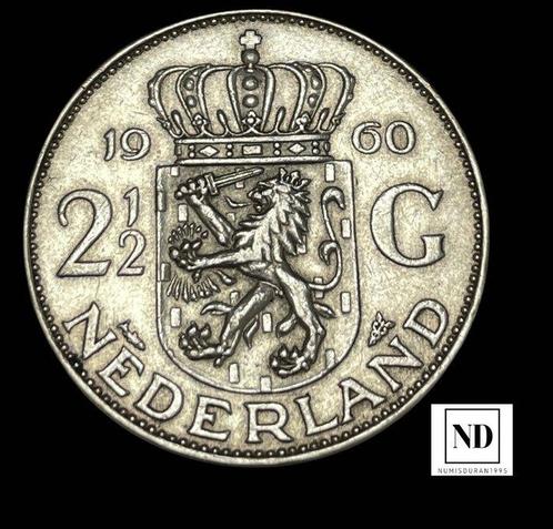Nederland. Juliana. 2 1/2 Gulden 1960 - Países Bajos (Zonder, Postzegels en Munten, Munten | Europa | Niet-Euromunten