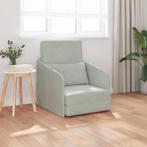 vidaXL Vloersofa Bed 2-in-1 Lichtgrijs 65x80x83 cm Velours, Huis en Inrichting, Verzenden, Nieuw