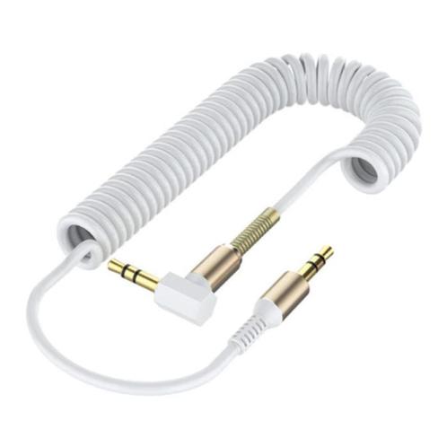 Gekrulde 3.5mm AUX Kabel Verguld Spiraal Audio Jack 1.5, Computers en Software, Pc- en Netwerkkabels, Nieuw, Verzenden