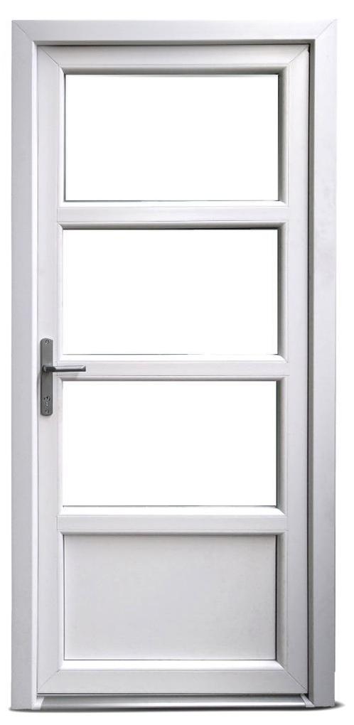 PVC Deur 3/4 glas Basic Plus b98xh204 cm wit, Doe-het-zelf en Bouw, Deuren en Vliegenramen, Nieuw, Glas, Kunststof, Metaal, Buitendeur
