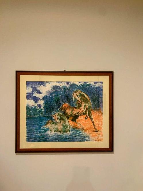 Aligi Sassu (1912-2000) - I Cavalli nel fiume, 1978 (opera, Antiek en Kunst, Antiek | Overige Antiek