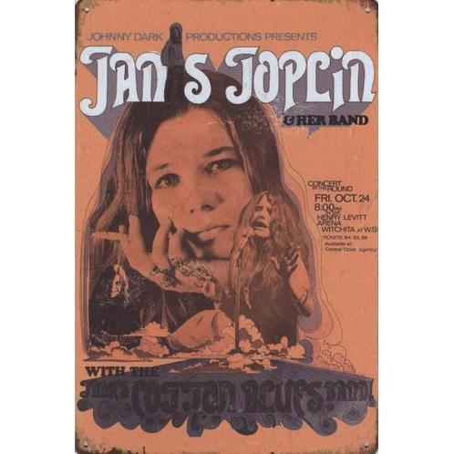 Wandbord reclamebord schild Janis Joplin bord, Verzamelen, Retro, Huis en Inrichting, Verzenden