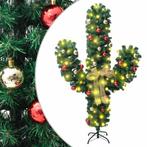 vidaXL Kerstcactus met standaard en LEDs 180 cm PVC groen, Verzenden, Nieuw