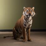 Tijger Zittend Taxidermie Opgezette Dieren By Max, Verzamelen, Dierenverzamelingen, Ophalen of Verzenden, Nieuw, Wild dier, Opgezet dier