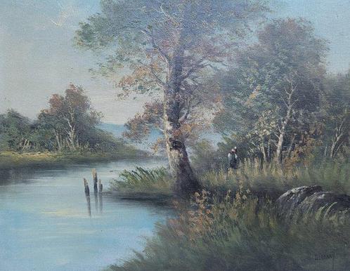 Lucien Henri XXe, Toegeschreven aan - Bords de riviére, Antiek en Kunst, Kunst | Schilderijen | Klassiek