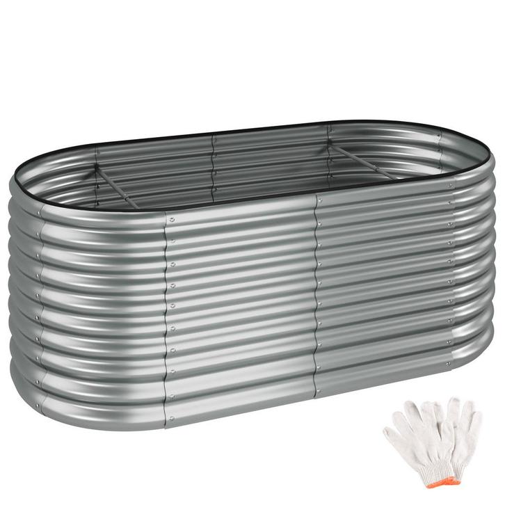tectake Hoge plantenbak Flormma, 1257l, verzinkt, 200x100x80, Tuin en Terras, Bloembakken en Plantenbakken, Verzenden