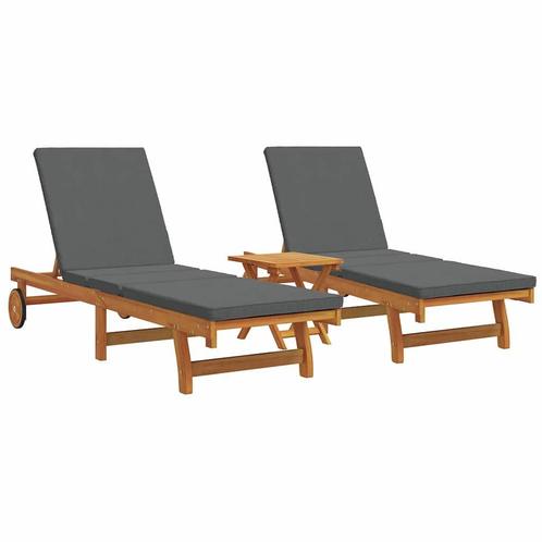 vidaXL Ligstoel 3 pcs Bruin 40 x 40 x 40cm Massief, Tuin en Terras, Ligbedden, Nieuw, Verzenden