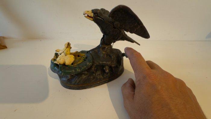 Spaarpot - Gietijzer - Seks XIX RARO vogel, Antiek en Kunst, Curiosa en Brocante