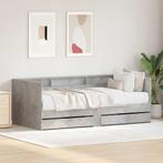vidaXL Dagbed met lade met opslag Grijs 90 x 200 cm Bewerkt, Huis en Inrichting, Verzenden, Nieuw