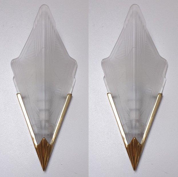 IKEA - Wandlamp - Glas, Messing, Metaal - Twee wandlampen, Antiek en Kunst, Antiek | Meubels | Stoelen en Sofa's