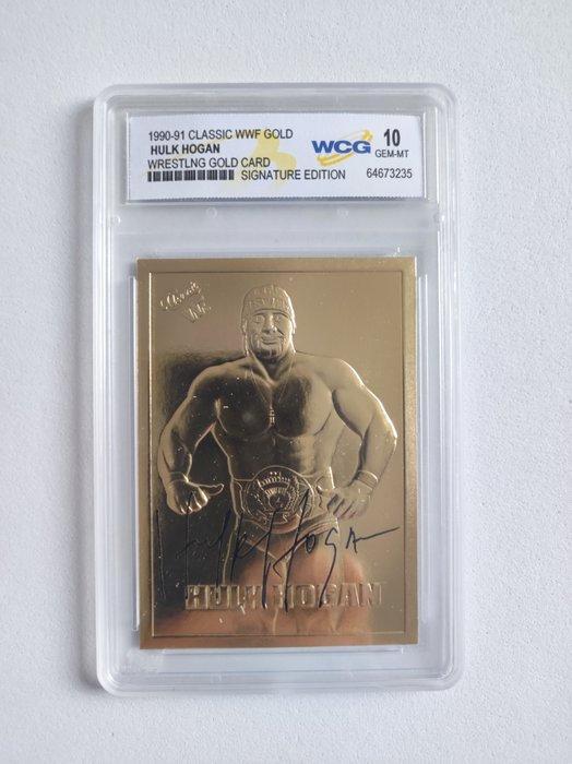 1990/91 Classic Classic WWF Gold Hulk Hogan Gesigneerde, Verzamelen, Stickers