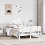 vidaXL Bedframe met hoofdeinde zonder matras 120x200 cm wit, Verzenden, Nieuw
