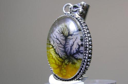 Dendriet Hanger - Hoogte: 50 mm - Breedte: 24 mm- 14.8 g -, Verzamelen, Mineralen en Fossielen