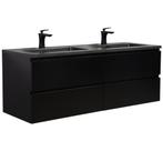 Badkamermeubel Set Angela 140cm Mat Zwart Badmeubel, Huis en Inrichting, Badkamer | Badkamermeubels, Verzenden, Nieuw