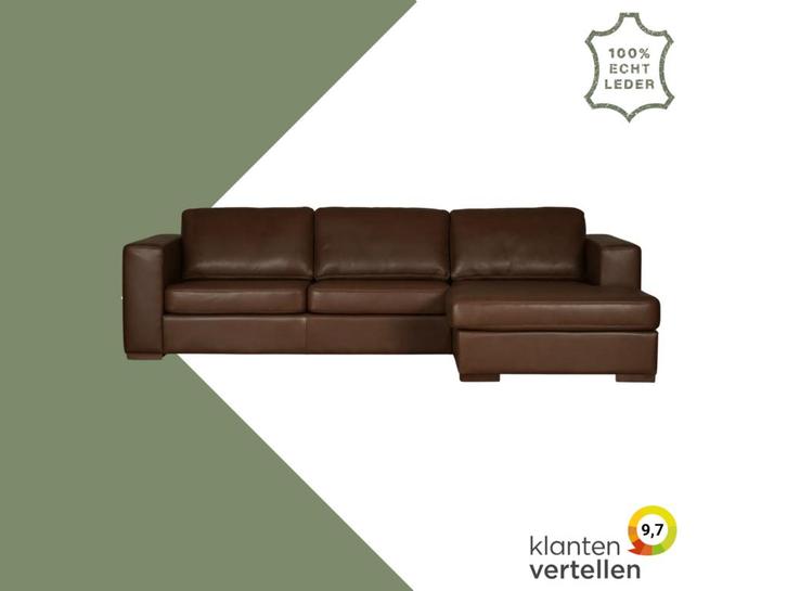 Leren hoekbank Flow - 2,5 zits + longchair, Antiek en Kunst, Antiek | Meubels | Stoelen en Sofa's, Ophalen of Verzenden