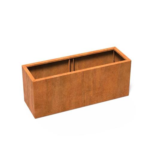 Cortenstaal plantenbak ‘Connect’ 150x50x60cm - Met bodem, Tuin en Terras, Bloembakken en Plantenbakken, 60 cm of meer, 100 cm of meer