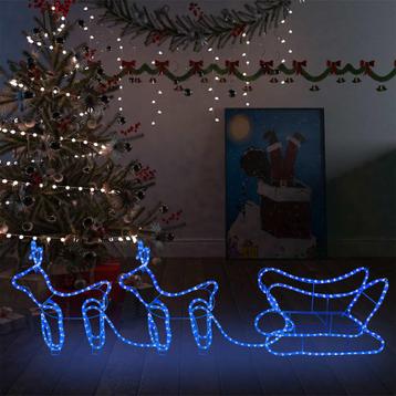 vidaXL Buitenkerstversiering rendier en slee 576 LEDs, Verzenden