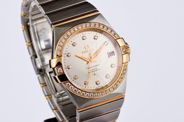 Omega - Constellation 35mm Gold/Steel Diamonds Co-axial, Handtassen en Accessoires, Horloges | Heren
