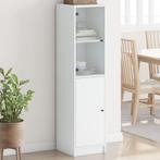 vidaXL Hoge kast met glazen deur 35x37x142 cm wit, Verzenden, Nieuw