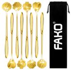 Fako Bijoux - 8 Lange Lepels Bloem Motief - Latte Macchiato, Huis en Inrichting, Verzenden, Nieuw