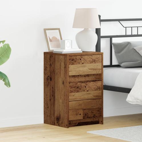 vidaXL Nachtkastje met LED-verlichting Oud Hout Geïntegreerd, Huis en Inrichting, Slaapkamer | Nachtkastjes, Nieuw, Verzenden