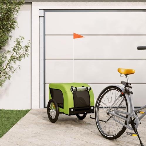 vidaXL Hondenfietstrailer oxford stof en ijzer groen en, Dieren en Toebehoren, Overige Dieren-accessoires, Nieuw, Verzenden