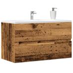 vidaXL Wastafelkast 90x38,5x45 cm bewerkt hout oud, Verzenden