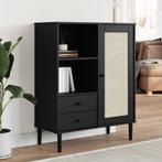 vidaXL Hoge kast SENJA rattan-look 90x40x112 cm grenenhout, Verzenden, Nieuw
