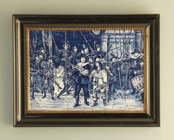 Tegel - De Nachtwacht - N.K.I. Gouda - naar Rembrandt van, Antiek en Kunst, Curiosa en Brocante