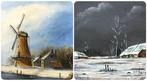 J P Bekers (1944-2016) - Twee Winterlandschappen, Antiek en Kunst